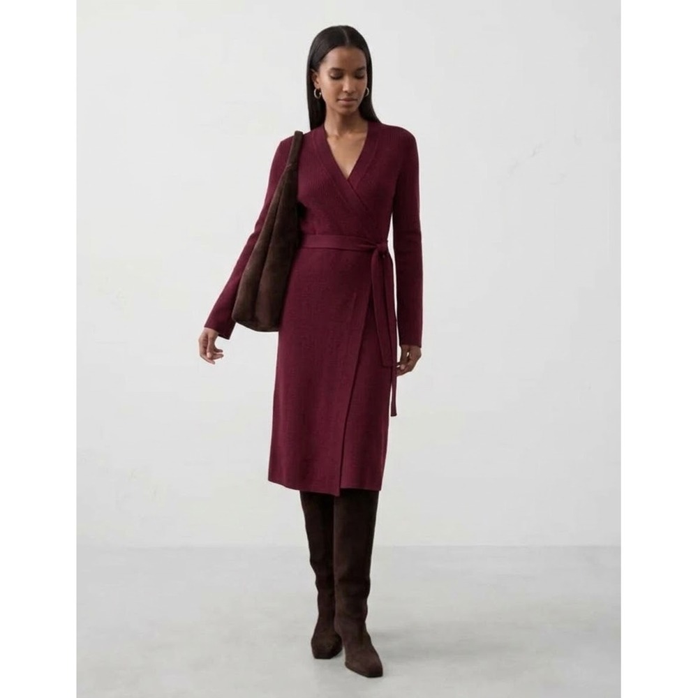 Banana Republic Wrap Knee-Length Sweater Dress Sample XS
